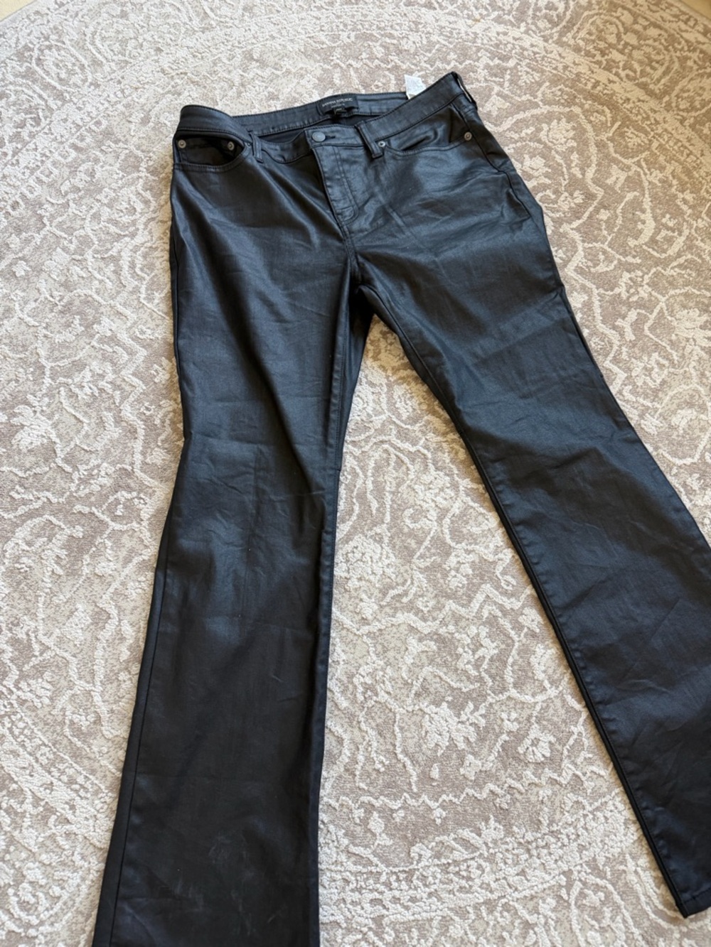 Banana Republic Black Coated Skinny-to-Flare Jeans